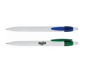 Custom Cheap ball pen low price with logo white plastic ballpoint pen with company name print for promotion giveaway