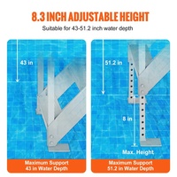Échelle de bordage réglable contemporaine en aluminium à double accoudoir pour escalier, balcon, piscine, quai, bord de mer, 4/6 marches, pédale de 24 cm