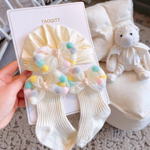 Bộ đồ ngủ và tất cho bé sơ sinh màu kẹo ngọt, kiểu công chúa, chất liệu mềm mại, thoải mái - Product Image 2