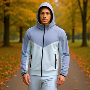 Sudadera con Capucha para Hombre Wembly Sports, Estilo Deportivo, Otoño, Resistente al Viento, Transpirable, Poliéster y Algodón, Corte Regular, Color Sólido - Product Image 2