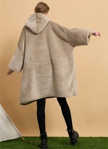 Factory Custom One Size Fits All Winter Dot Printed Christmas Oversized Wearable Giant Hoodie Blanket Sweatshirt Adult Hooded <b>TV</b> - Product Image 5