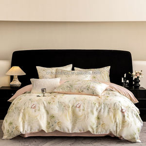 Nuovo Arrivo Set Copripiumino Lusso Quattro Pezzi King French Vintage Motivo Vegetale Lavorato a Maglia 100% Cotone Reversibile Traspirante 300 Fili - Product Image 1