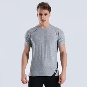 Camiseta de Color sólido de secado rápido para hombre, ropa barata al por mayor, camiseta lisa deportiva