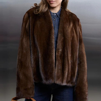 2025 Neuer Luxus-Kurz-Nerz-Pelzmantel für Damen High-End-Winter oberbekleidung mit V-Ausschnitt und Polyester futter