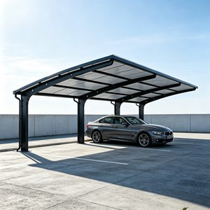 Tettoia <span class=keywords><strong>a</strong></span> <span class=keywords><strong>sbalzo</strong></span> rinforzata <span class=keywords><strong>a</strong></span> profilo spesso, design moderno, resistente al vento, <span class=keywords><strong>copertura</strong></span> in metallo <span class=keywords><strong>per</strong></span> parcheggio esterno, facile da montare - Product Image 3