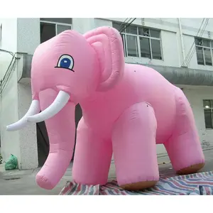 Tùy chỉnh quảng cáo ngoài trời chất lượng bơm hơi khổng lồ màu hồng Elephant mô hình