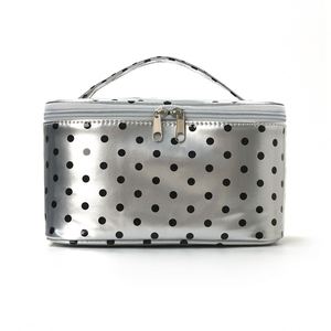 High Quality PVC Waterproof <b>Makeup</b> Organizer Vintage Polka Dot Cosmetic Bag Portable Multifunctional <b>Makeup</b> <b>case</b> with Handle - Product Image 6