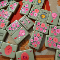 Set Ubin Mahjong Akrilik Tema Panda Bunga Sakura Langsung dari Pabrik, 160pcs, untuk Pesta & Hiburan di Rumah