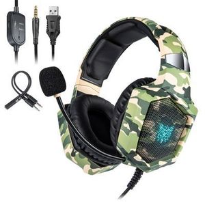Auriculares para juegos Casco K8 con micrófono y diseño de camuflaje para PC y consola - Product Image 1