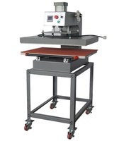 Presse à chaud pneumatique double station semi-automatique grand format pour transfert thermique et sublimation sur T-shirts