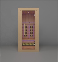 Sauna Inframerah Jauh Kayu Hemlock Solid Elektrik Dalam Ruangan untuk 2-3 Orang, Rendah EMF, 6 Pemanas Karbon, Pencahayaan Kromoterapi, Ionizer Oksigen