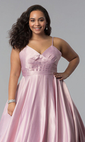 Robe de soirée femme oversize sexy satin sans manches spaghetti col V grande taille Maix pour femme