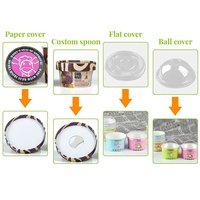 ZJPACK Contenant biodégradable recyclable personnalisé avec logo imprimé, gobelet en papier pour crème glacée double PE avec couvercle en dôme