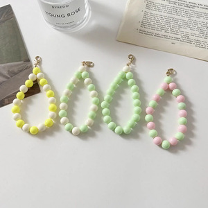 Nouveau bracelet en <span class=keywords><strong>perles</strong></span> acryliques, étui de téléphone <span class=keywords><strong>portable</strong></span>, <span class=keywords><strong>cordon</strong></span> porte-clés, bracelet de poignet pour femmes et filles - Product Image 4