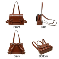 Sac à dos en cuir ciré pour femme, vente en gros d'usine, sacs à main vintage grande capacité, sac d'étudiant de luxe discret pour femme, logo personnalisé