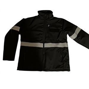 <b>High</b> <b>Visibility</b> Soft Shell Polyester Fleece Unisex Reflective Safety Uniform All Seasons Security Guard <b>Jacket</b> Needle Detection - Product Image 5