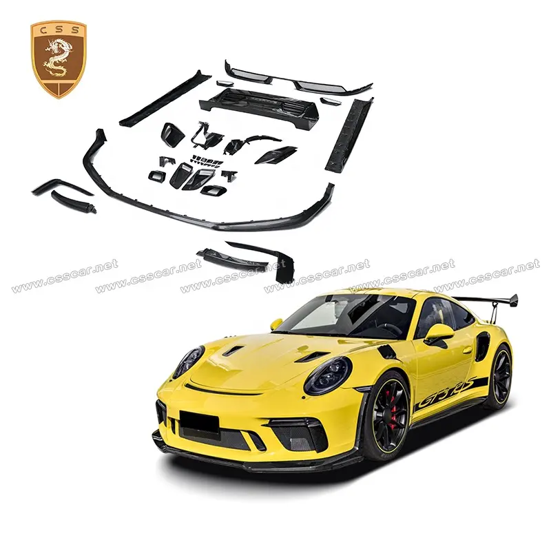 Kit complet de carrosserie pour Porsche 991.2 GT3RS Bodykit Style OEM carbone sec capot moteur évent séparateur avant diffuseur arrière becquet ensemble complet