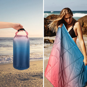 Loddytex chauffé recyclé imprimé toutes saisons voyage extérieur imperméable gonflé vers le bas couvertures Camping couverture pour pique-niques plage - Product Image 3