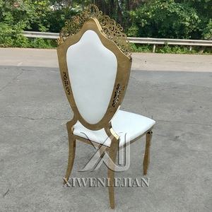 Sillas de Banquete de Acero Inoxidable Dorado de Excelente Calidad para Hoteles y Restaurantes Modernos de Lujo, Silla de <span class=keywords><strong>Reina</strong></span> para Bodas, Fiestas y Cenas - Product Image 6