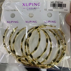 Joyería <span class=keywords><strong>XUPING</strong></span> al por Mayor, Aros Grandes de Cobre con Baño de Oro de 18K, Estilo Minimalista, Moderno y a la Moda para Mujer - Product Image 1