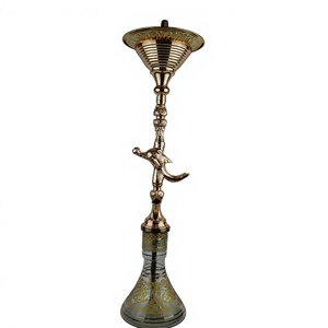 Auténtico Set de Cachimba Khalil Mamoon Gold Horse Ice - 94cm con Núcleo y Cámara Interna de Latón Sólido - Product Image 1