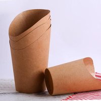 Seaux jetables de qualité alimentaire personnaliser impression design logo brun kraft frites tasses