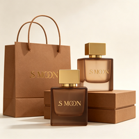 Flacon de parfum vide en ambre de luxe personnalisé de 30 ml/100 ml/50 ml avec vaporisateur à pompe, boîte et sac pour parfums