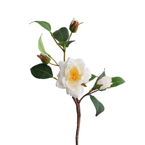 Flor de Camelia Artificial de Yihua Floral Art, 52 cm, Flor de Seda Blanca, Decoración del Hogar, Estilo Moderno y Simple - Product Image 3