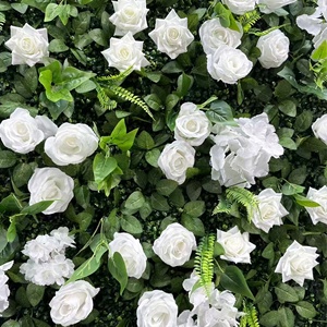 لوحة جدارية خضراء من الورد الأبيض الاصطناعي والهيدرانجيا، خلفية لحفلات الزفاف، ديكور للمناسبات، خلفية لالتقاط الصور سهلة التركيب - Product Image 3