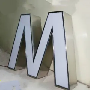 制造商标志3D背光亚克力金属发光二极管通道字母标志
