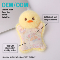 Peluche personnalisée en forme de canard jaune, jouet à presser, apaisant, anti-stress, marionnette à main, compagnon de bureau pour enfants et adultes