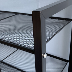 Scaffale per scarpe impilabile a 4 livelli scaffale per scarpe in filo spinato di ferro organizzatore per scarpiera mobili nero L21092 - Product Image 5
