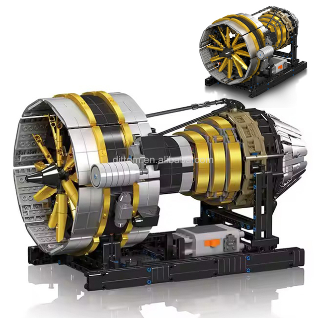 Mould King 10141 Aero-engine Building Blocks Model Aircraft Engine Mechanics Electrically Driven DIY Assembly Bricks