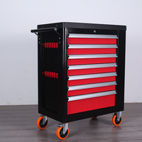 Chariot d'atelier à roulettes en acier pour mécanicien, 369 pièces, avec établi et 6/7 tiroirs, OEM