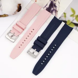 Fast Shipping Watchband Curved End Silicone Watch Strap 20mm 22mm Rubber Wrist Watch Bands