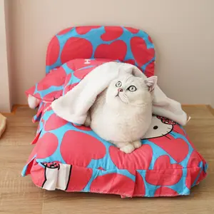 Cane di gatto di lusso letto morbido principessa europeo stampa cartoni animati di piccole e medie dimensioni cane lavabile Pet letto per cucciolo