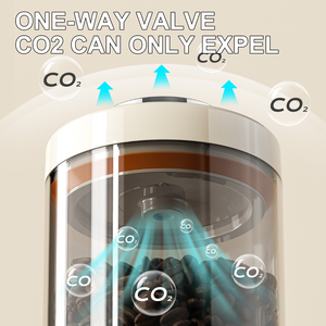 Recipiente Hermético Almacenamiento Café Frasco Vidrio Borosilicatado con Válvula CO2 Un Toque y Medidor de Frescura para Granos - Product Image 4