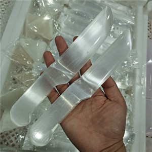 Coltello <span class=keywords><strong>in</strong></span> Selenite Bianca Intagliato a Mano, Cristallo di Quarzo Curativo, Artigianato <span class=keywords><strong>in</strong></span> Pietra Naturale - Product Image 6