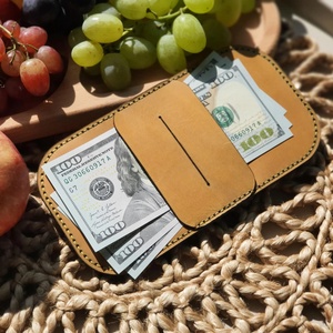For Vintage Cowhide Business Cards Wallet Short Unisex Credit Card Open Closure Cotton Lining Anti-Theft <b>Coin</b> <b>Purse</b> for Gift - Product Image 6