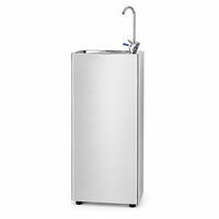 Distributeur d'eau froide électrique en acier inoxydable à 2 robinets avec fonction bulleur pour usage domestique, salle de sport, bureau, hôtel et usine