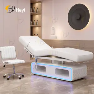 Large Solid wooden Base Hair Thermal Therapy Vibration Electric 3 Motors Cosmetic Massage Bed With Storage