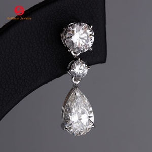 IGI Certified Pear Cut Vvs Lab Grown Diamond Drop <strong>Earring</strong> White Gold 925 Sterling Silver Stud <strong>Earrings</strong> <strong>Fine</strong> Jewelry - Product Image 2