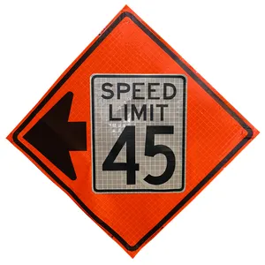 Đứng không bao gồm 48x48 cuộn lên dấu hiệu giao thông 36 "x 36" người đàn ông làm việc biểu tượng cuộn lên dấu hiệu giao thông