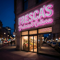 Vente directe d'usine, enseignes rétroéclairées LED 3D blanches et roses mates, enseignes personnalisées pour les devantures de magasins, enseignes murales/suspendues