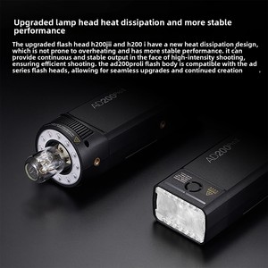 <span class=keywords><strong>Flash</strong></span> Externo Godox AD200pro de 200W TTL con Sincronización de Alta Velocidad, Batería de Litio de Doble Cabezal, Luz de Fotografía Portátil de Bolsillo para Cámaras - Product Image 2