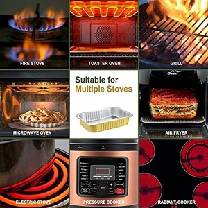 Plaques en aluminium doré de 13 x 9 pouces avec couvercles et poignées pour la cuisson, la pâtisserie, la réchauffage, le congélateur, le four, le stockage des aliments, 118 oz - Product Image 3