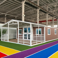 Maison préfabriquée portable extensible de luxe prête à l'emploi, 20 pieds, 40 pieds, mini-maison pliable, conteneur, panneau sandwich en acier solaire