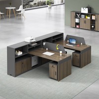 Postes de travail modulaires minimalistes avec armoire pour bureaux d'équipe, solutions de mobilier de bureau commercial, ensemble complet