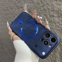 Étui de téléphone magnétique en cuir végétalien mat pour iPhone 17 Pro Max 16 15, antichoc, fin, en similicuir givré, avec coque magnétique