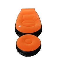 Fauteuil gonflable pliable design moderne 2024 avec repose-pieds, canapé paresseux floqué pour l'extérieur et le salon